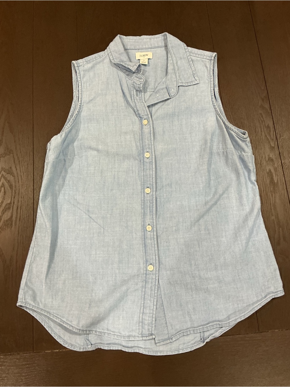 J. Crew Light Chambray Sleeveless Button-Down Shirt